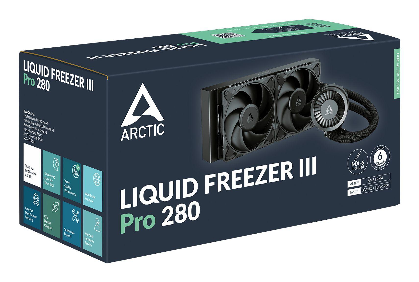 Sistema de Refrigeração Líquida Integrado ARCTIC Liquid Freezer III Pro 280 (140 mm - 2 ventoinhas - 2500 RPM - Preto) — miniatura 5