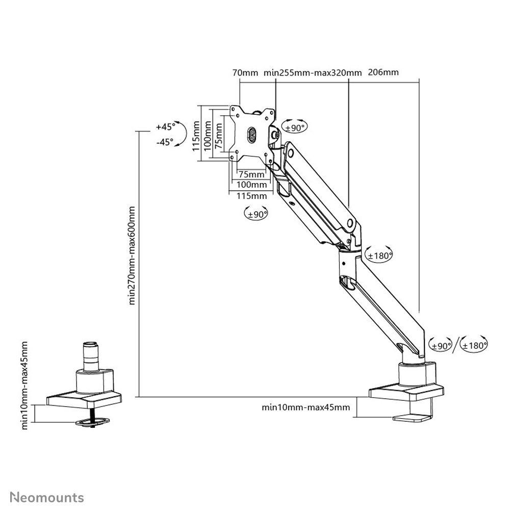 Suporte de Monitor NEOMOUNTS NM-D775SILVERPLUS (10"-49" - 18 kg - Prateado), miniatura 11
