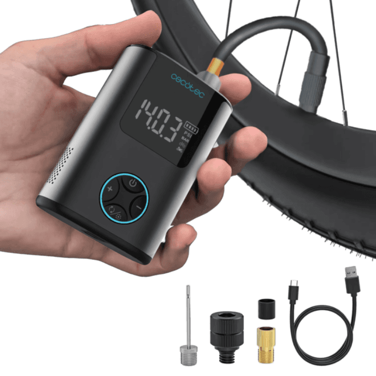 Inflador Elétrico Portátil CECOTEC Mini Air Max (Altura 8,3 cm - 600 mAh - 150 PSI - Preto) — miniatura 3