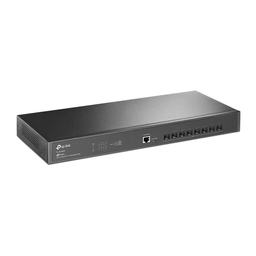 Switch de Rede TP-LINK TL-SX3008F (16 MB - 160 Gbit/s - L2/L3 - Preto) — miniatura 2