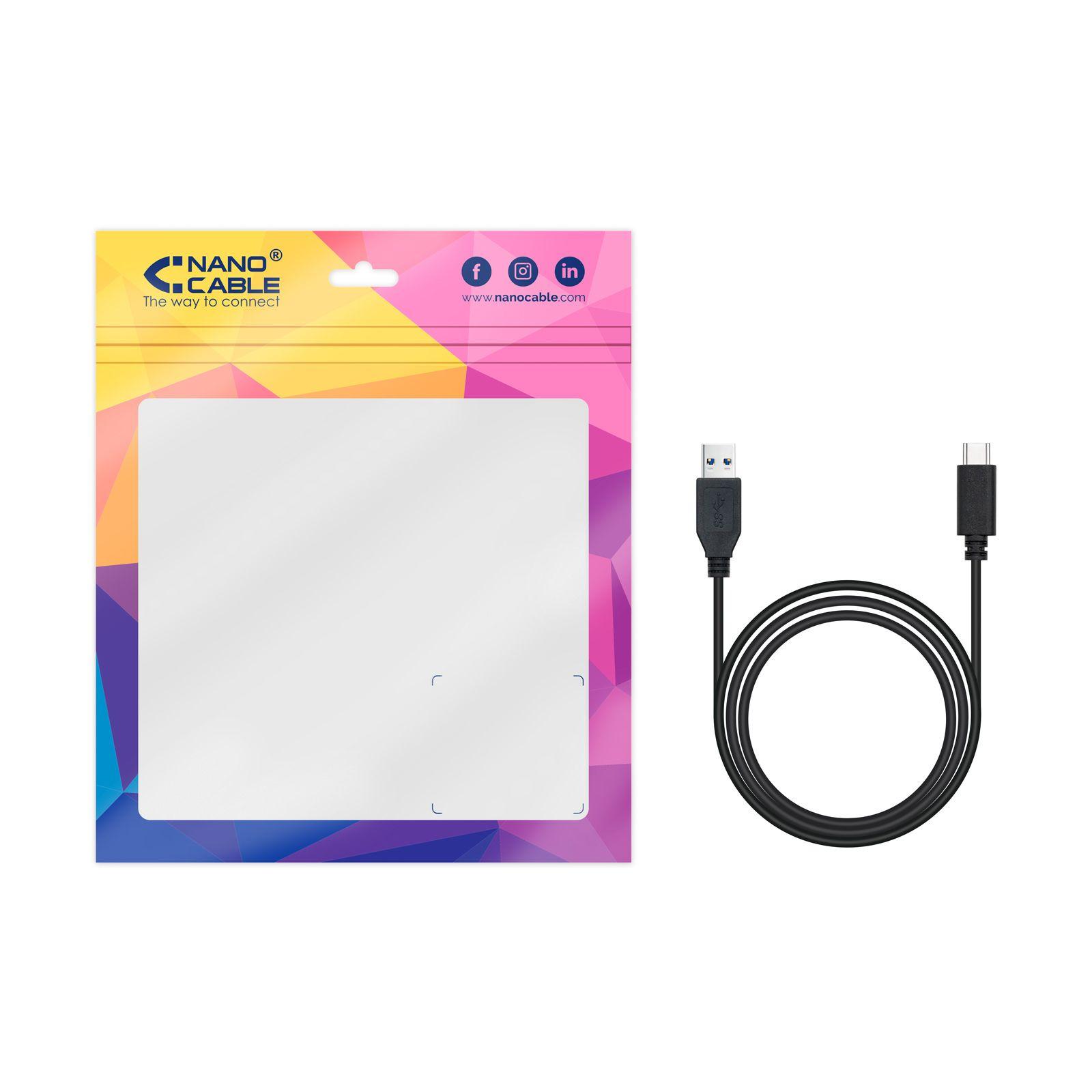 Cabo USB-C para USB-A NANOCABLE 10.01.4002 (2 m - USB A - USB C - Preto) — miniatura 4