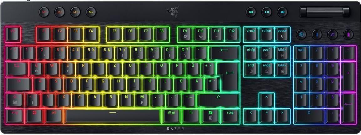 Teclado RAZER BlackWidow V4 Low-Profile HyperSpeed (Tamanho completo - USB + Bluetooth - Com fios e sem fios - Preto)