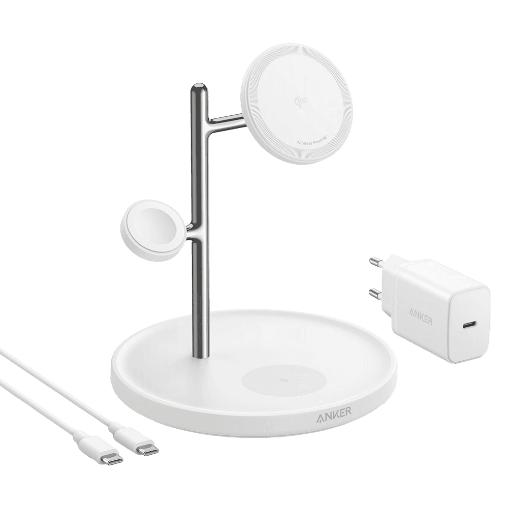 Carregador Sem Fios ANKER MagGo B25M3321 (25 W - Apple - USB - Branco)