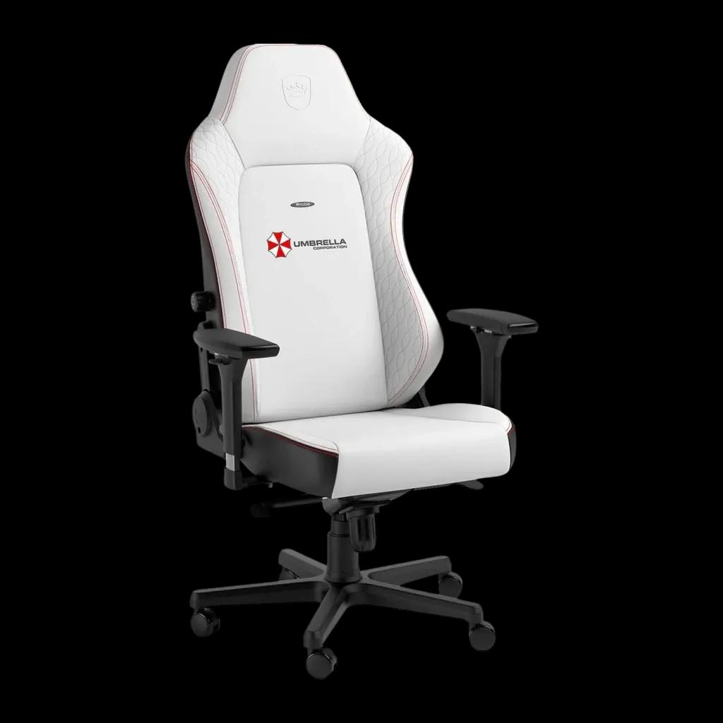 Cadeira Gaming NOBLECHAIRS HERO Resident Evil Umbrella Edition (Branco/Preto), imagem 1