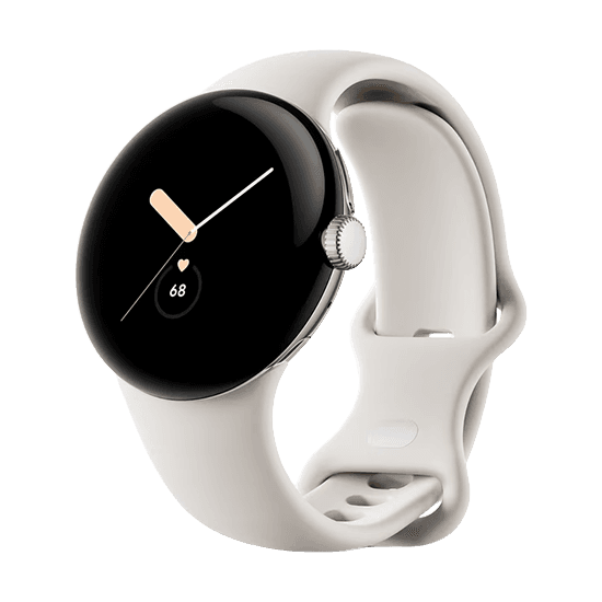 Smartwatch GOOGLE Pixel Watch LTE (Android - Prateado Polido com Bracelete Branco Giz)