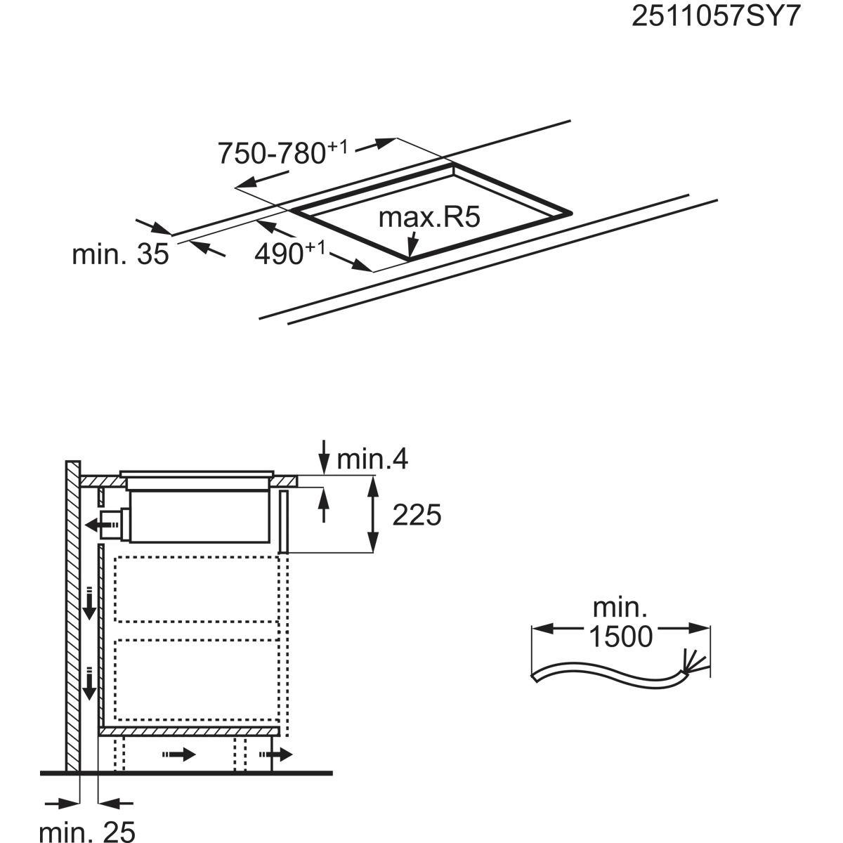 Placa de Indução com Exaustor Integrado AEG TH84CB03FB (4 zonas - 7350 W - Cerâmica - Preto) — miniatura 10
