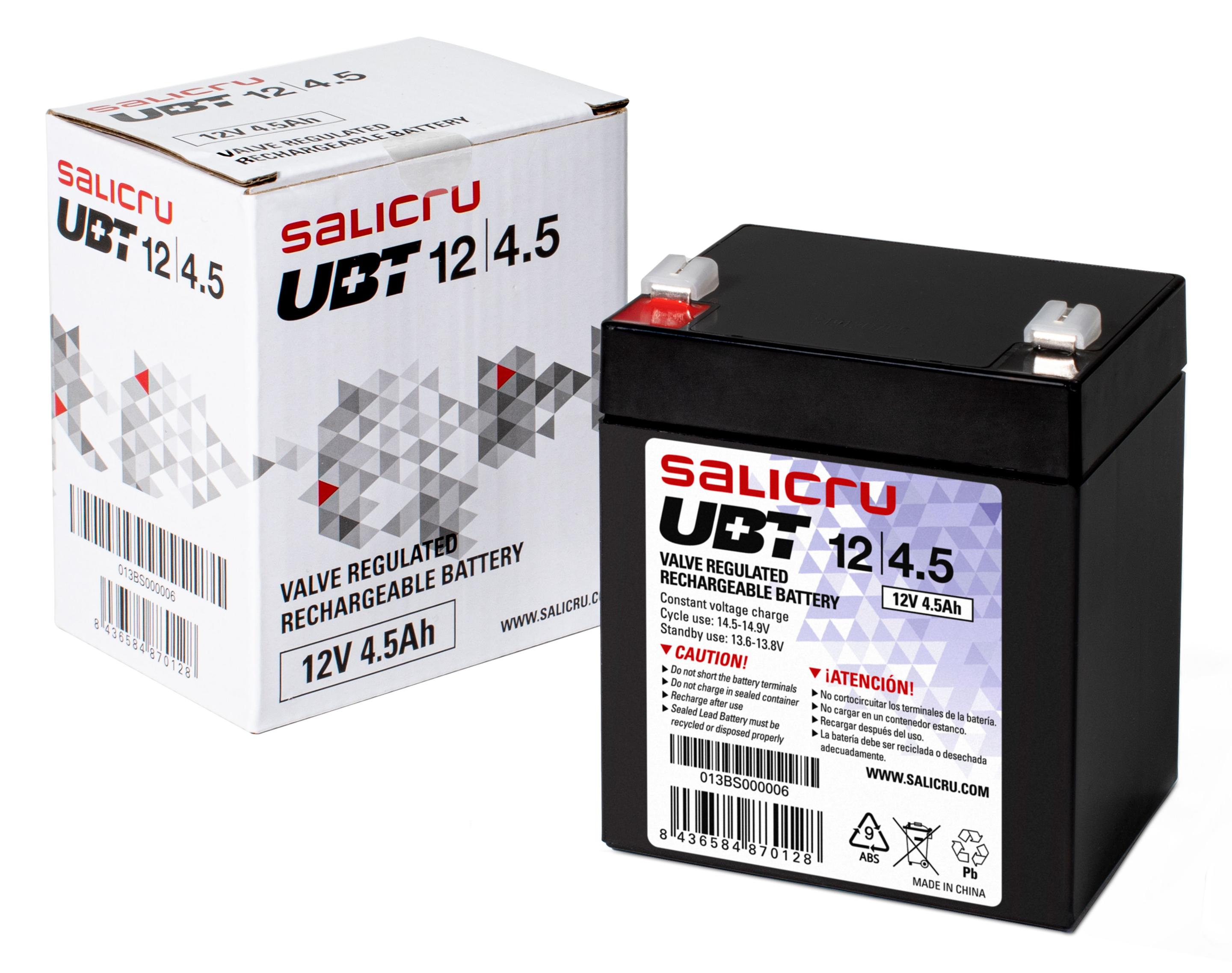 Bateria AGM SALICRU UBT 12/4.5 (SLC Cube3, Cube STR, Adapt - Preto), miniatura 2