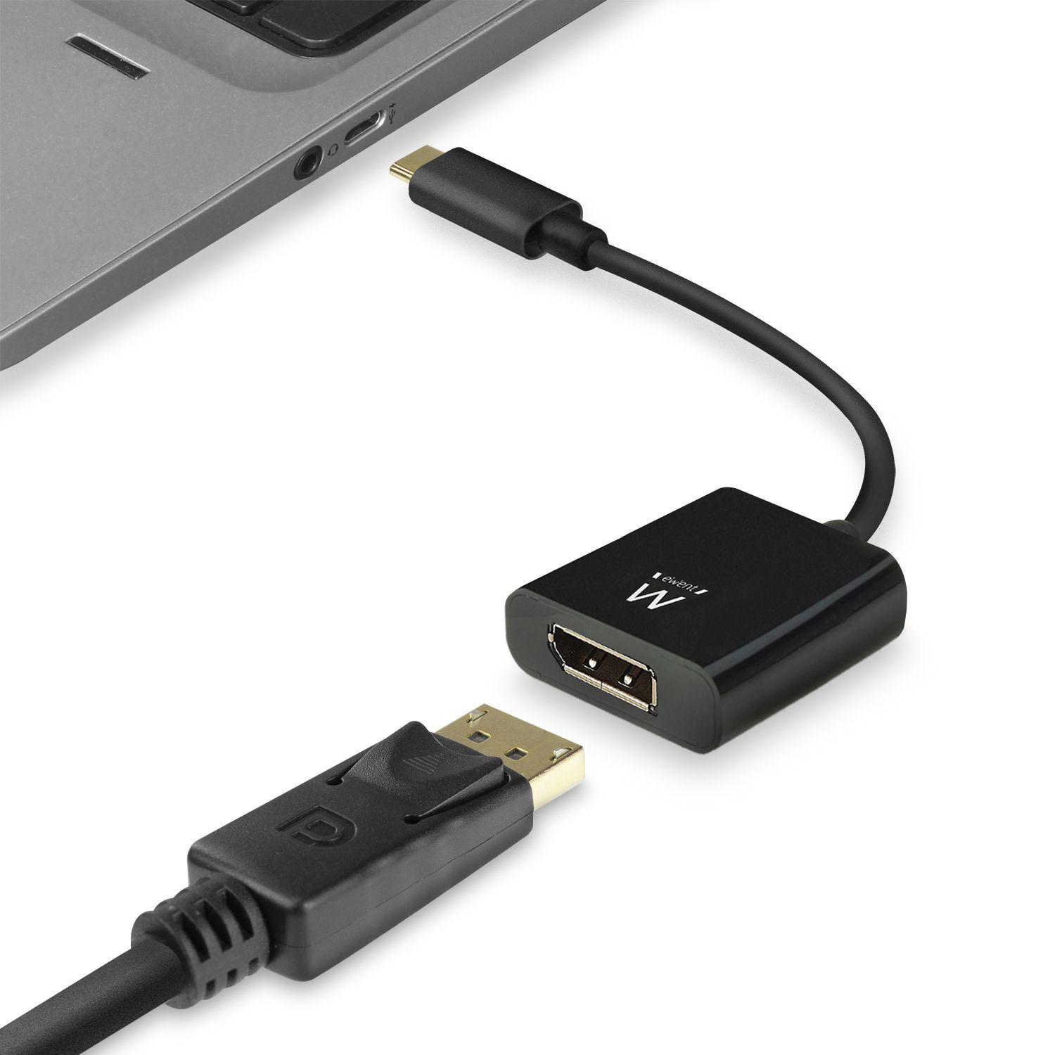 Adaptador USB-C para DisplayPort EWENT EW9825 (0,15 m - USB Type-C - DisplayPort - Preto), miniatura 7