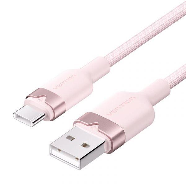Cabo USB-A para USB-C VENTION CTNPF (1 m - Rosa), miniatura 2