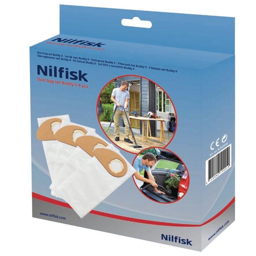 Sacos para Aspirador NILFISK Buddy II 12/18 (4 unidades - Microfibra)