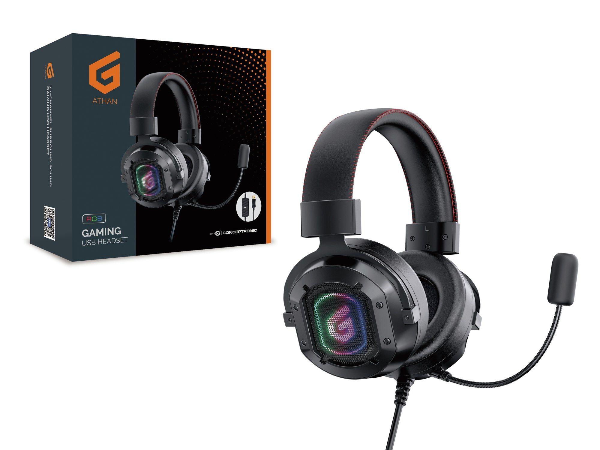 Auscultadores CONCEPTRONIC ATHAN02B (Binaural - Com fios - Circumaural - Preto), miniatura 3