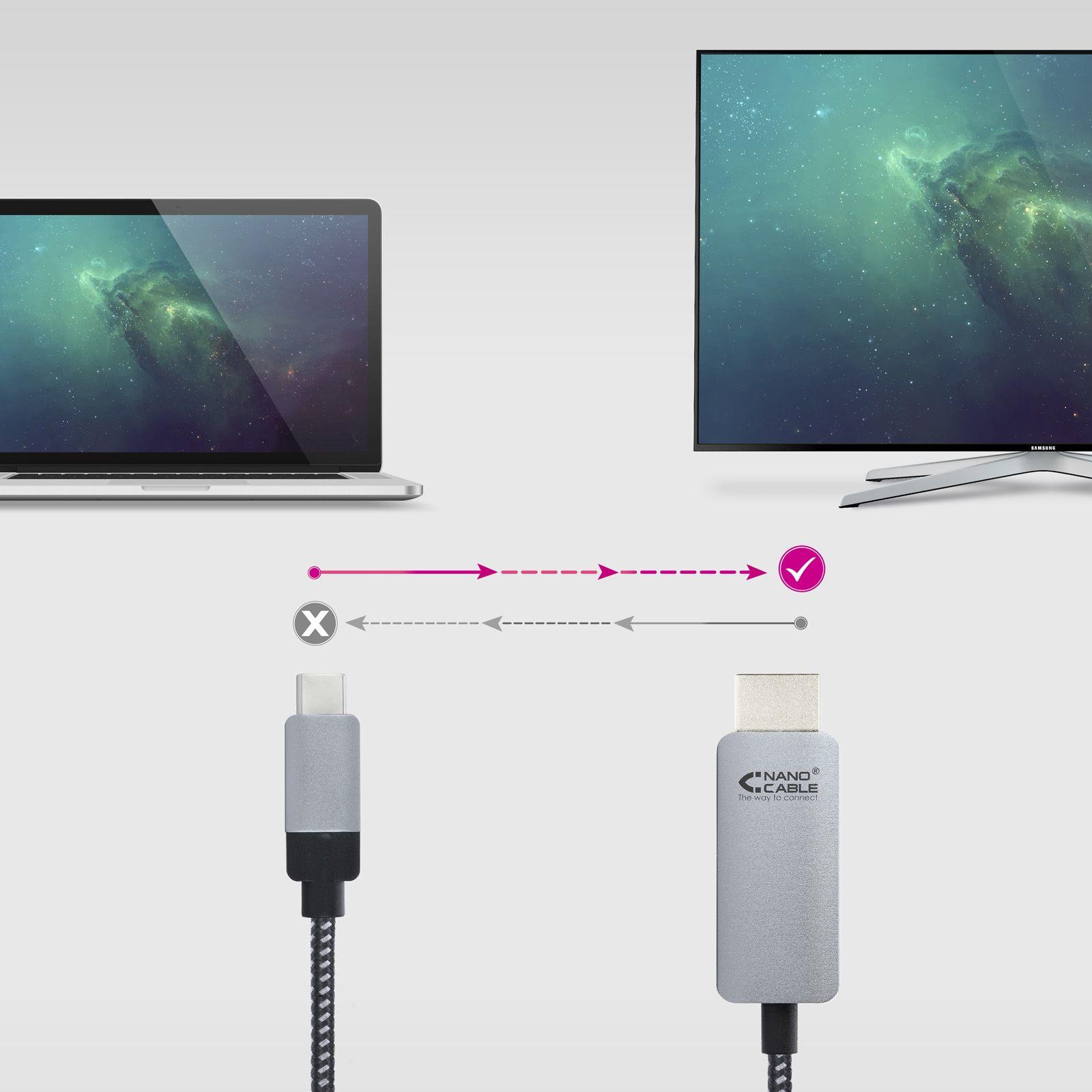 Cabo Conversor NANOCABLE 10.15.5102 (1,8 m - USB Type-C - Preto) — miniatura 4
