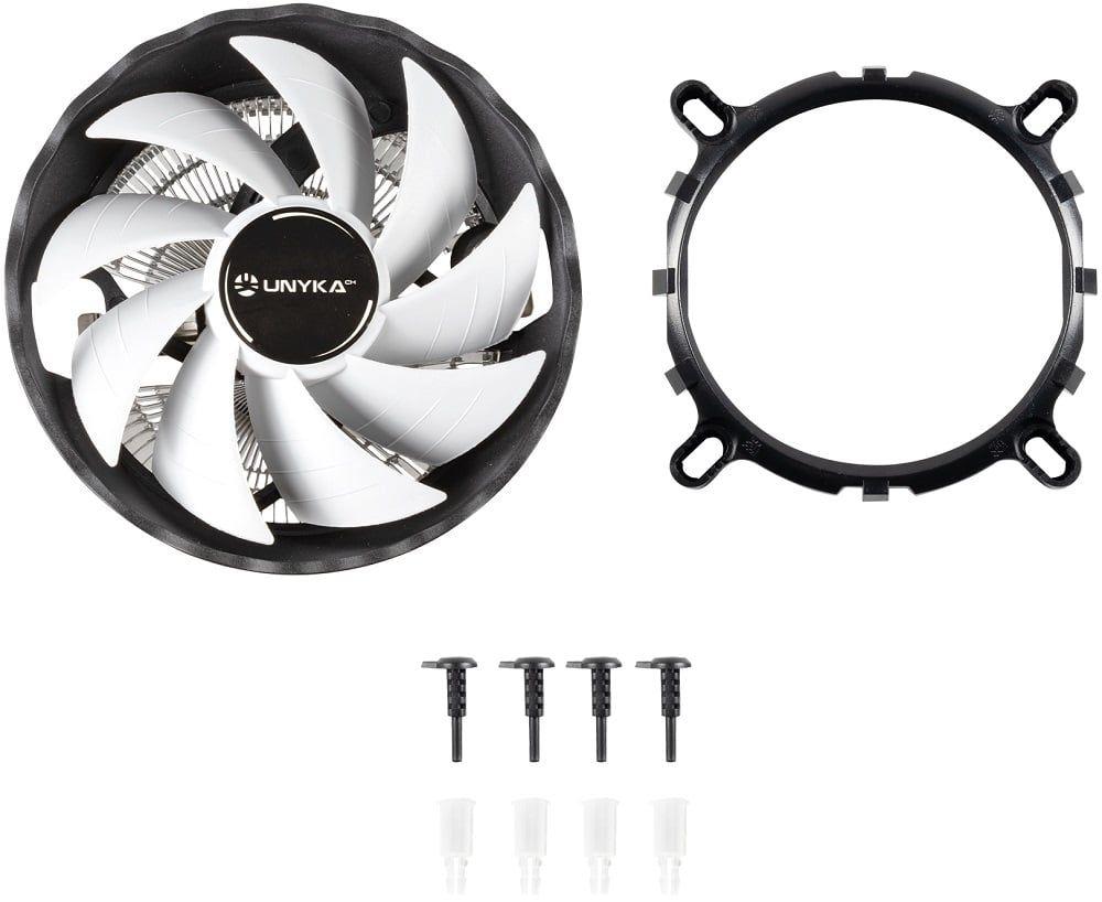 Dissipador CPU UNYKACH Jotun DF 120 White (12 cm - 1600 RPM - 4-pin - Transparente, Preto e Cinzento) — miniatura 3