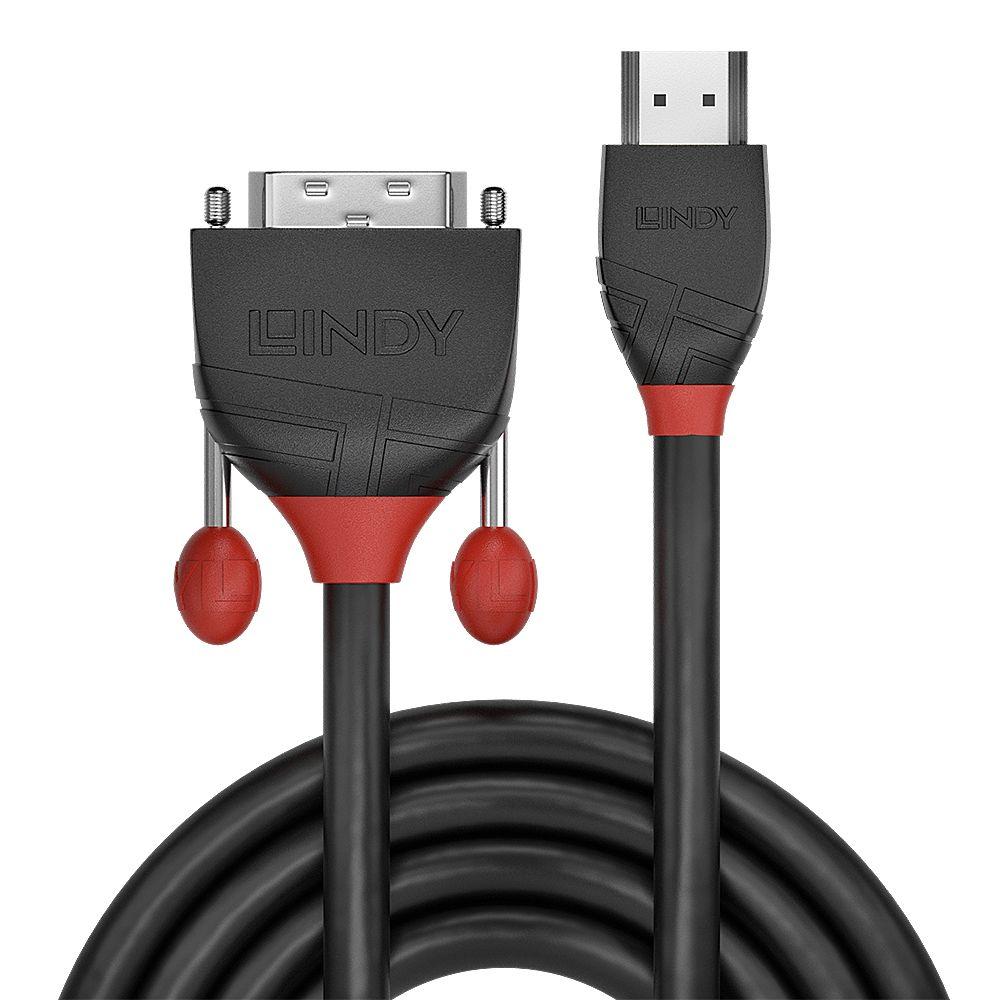 Cabo HDMI para DVI-D LINDY 36270 (0,5 m - DVI-D - HDMI Type A - Preto), miniatura 2