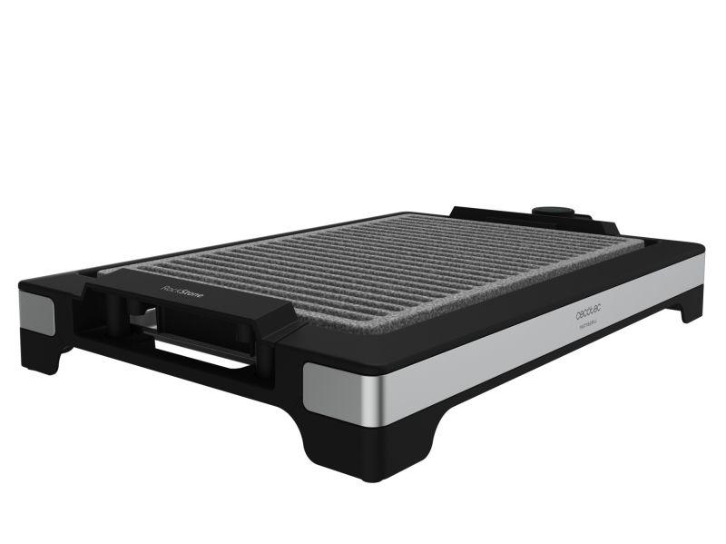 Grelhador Elétrico Independente CECOTEC Tasty&Grill 2000 Inox LineStone (Altura 6,5 cm - Preto e Inox)