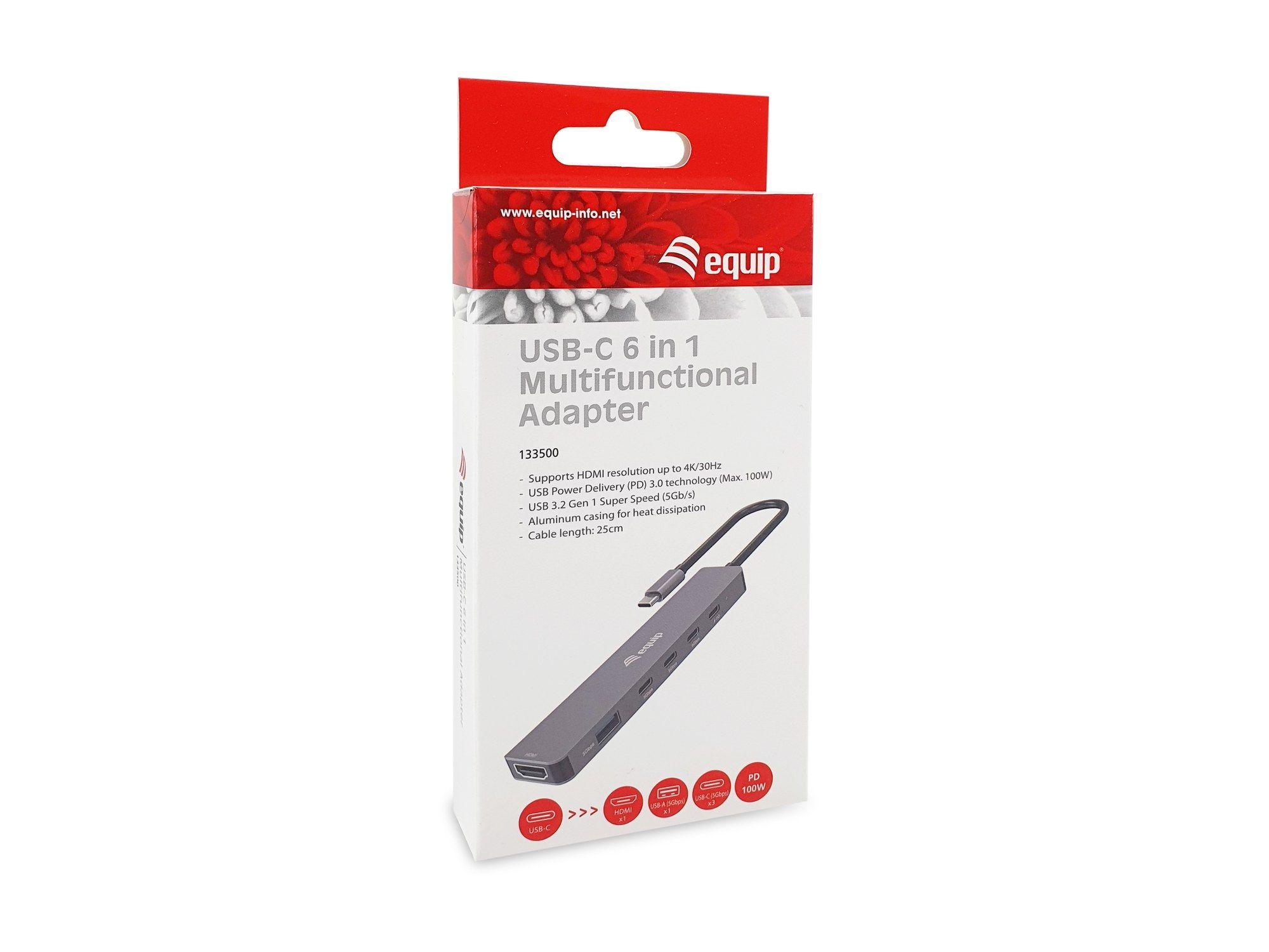 Base de Ligação USB-C EQUIP 133500 (0,25 m - USB 3.2 Gen 1 Type-C - Cinzento) — miniatura 6
