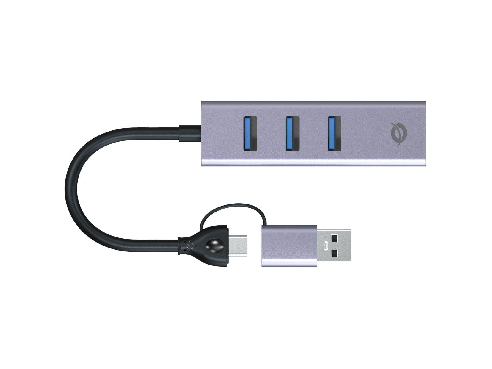 Hub USB CONCEPTRONIC ABBY25G (0,18 m - Cinzento) — miniatura 3