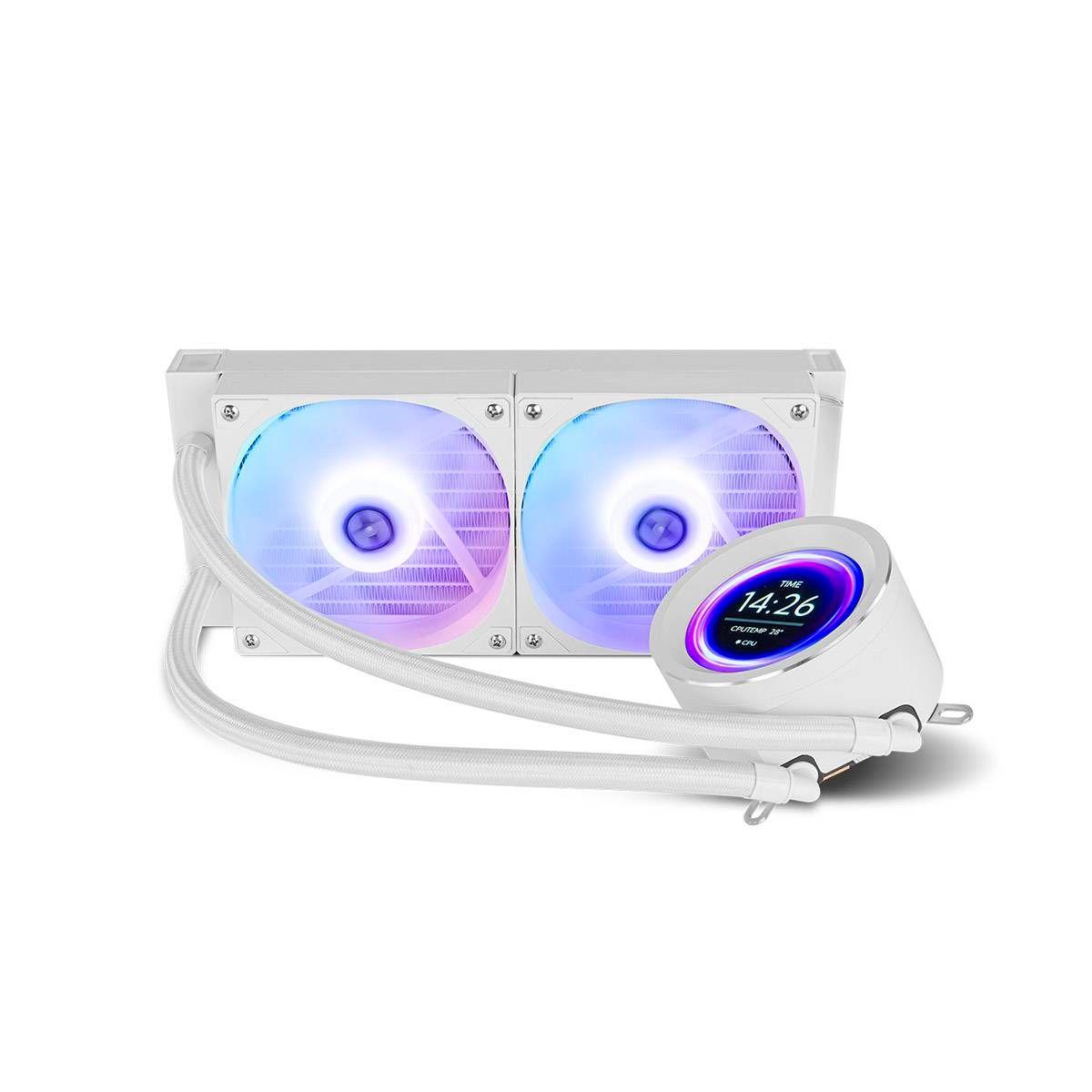Refrigeração Líquida CPU NOX Hummer X-240 LCD (120 mm - 2 ventoinhas - 2000 RPM - Branco), miniatura 5