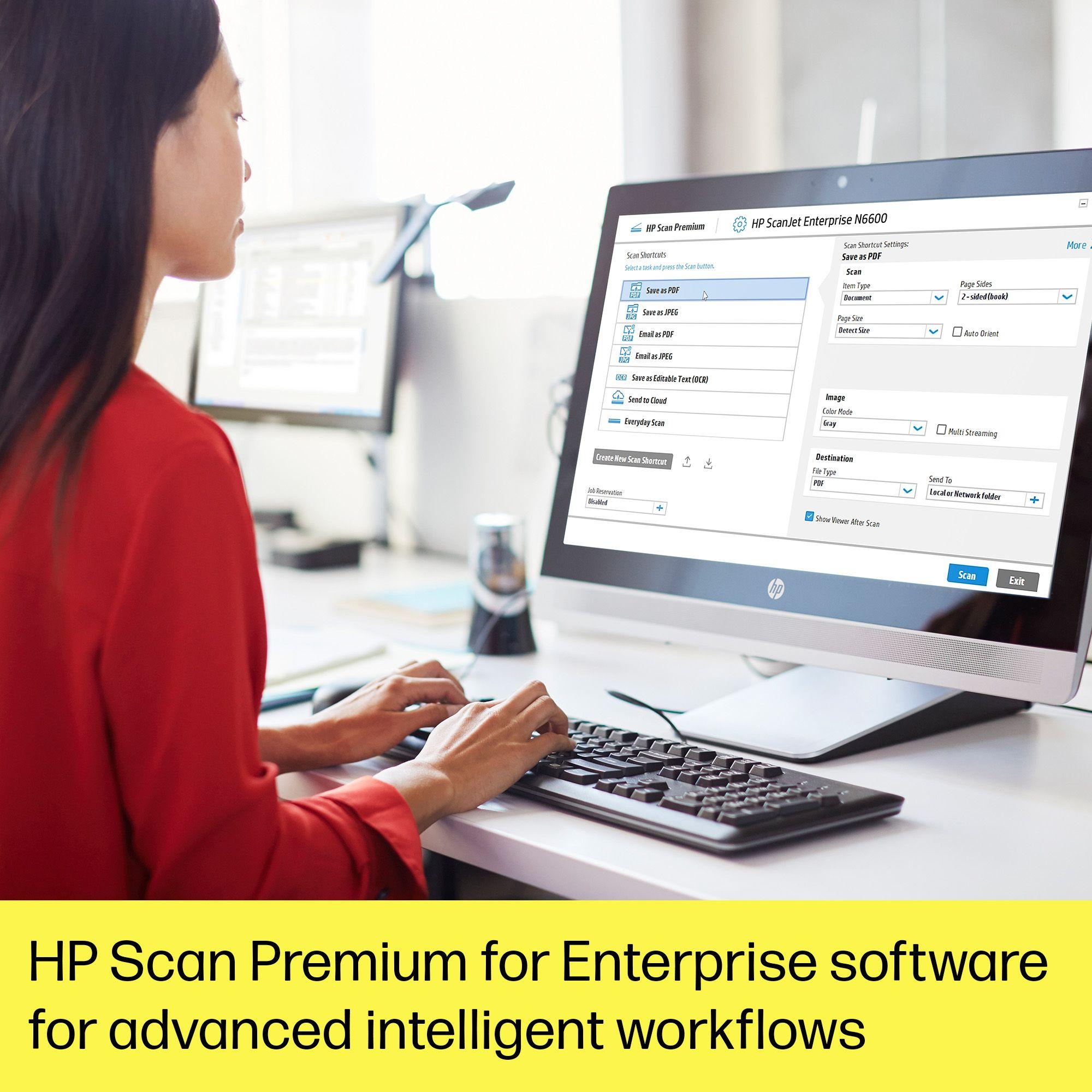 Scanner Documental HP ScanJet Enterprise Flow N6600 fnw1 (USB, Wi-Fi, Ethernet - Branco) — miniatura 4
