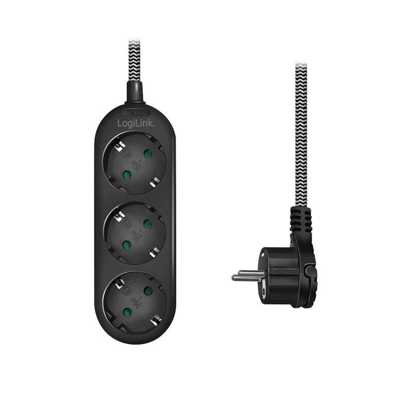Régua de Tomadas LOGILINK LPS261 (1,5 m - Preto e Branco), miniatura 2