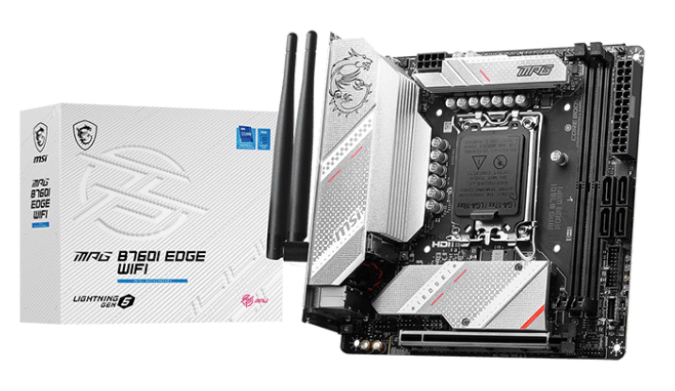 Motherboard MSI MPG B760I EDGE WIFI (LGA 1700 - mini ITX - Duplo canal - Preto e Prateado)