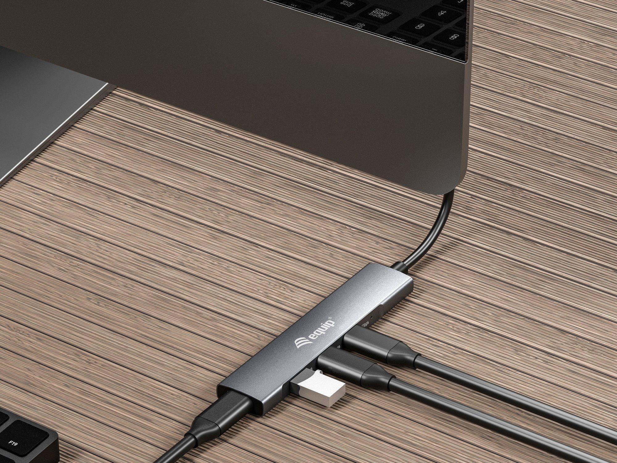 Hub USB-C EQUIP 128963 (0,15 m - Preto e Prateado), miniatura 5