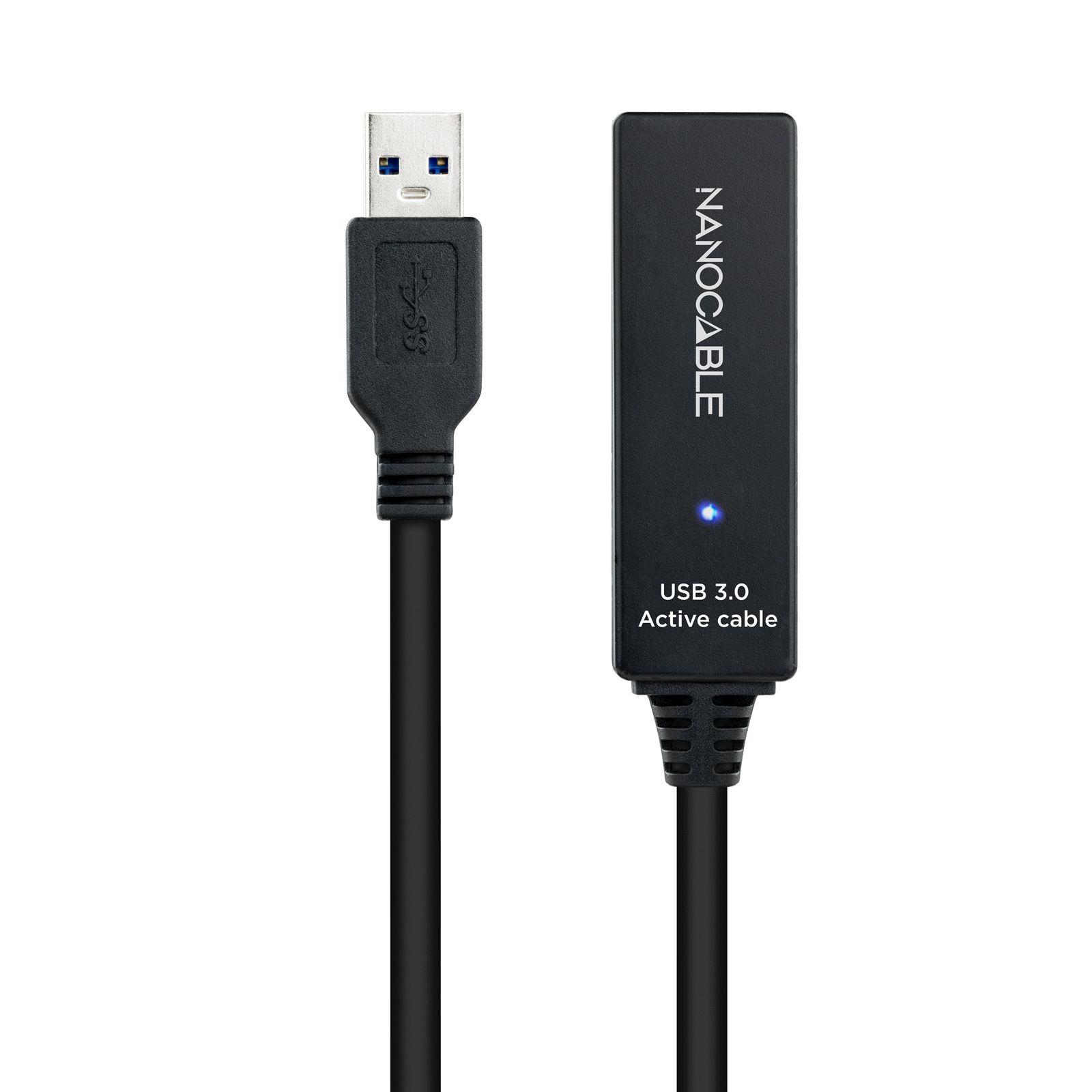 Cabo de Extensão USB NANOCABLE 10.01.0312 (10 m - USB A - USB 2.0 - Preto) — miniatura 3
