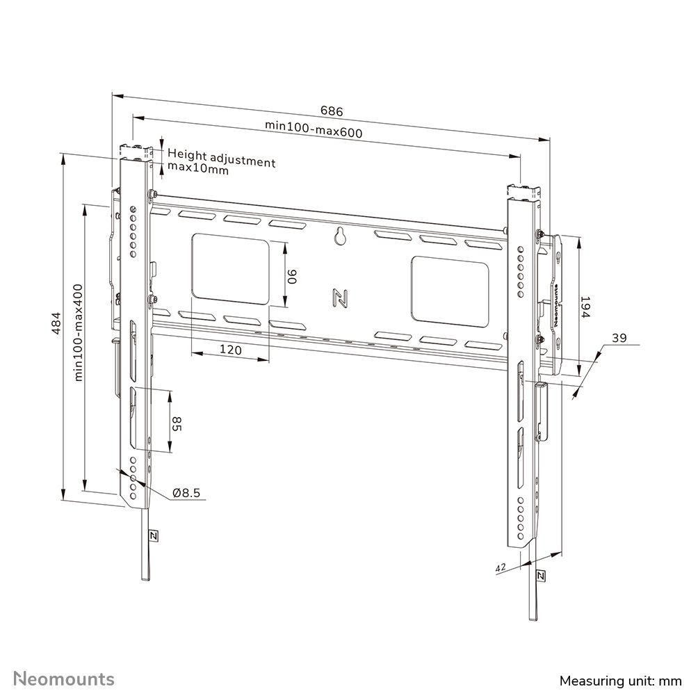 Suporte de Parede para TV NEOMOUNTS WL30-750BL16 (100 x 100 mm a 600 x 400 mm - 600 x 400 mm - 100 x 100 mm - Preto), miniatura 18