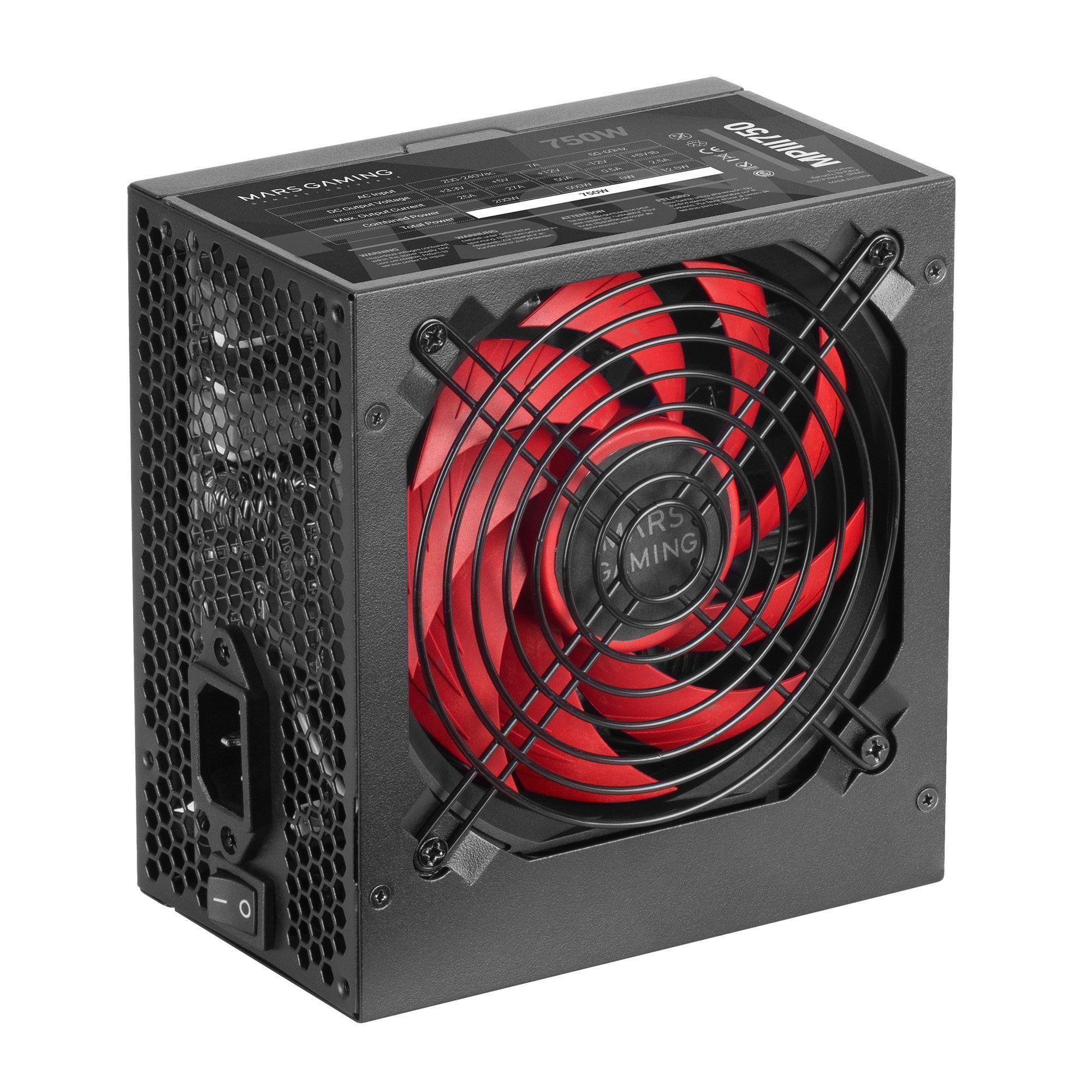 Fonte de Alimentação MARS GAMING MPIII750 (ATX - 750 W - Não modular - Preto e Vermelho), miniatura 6