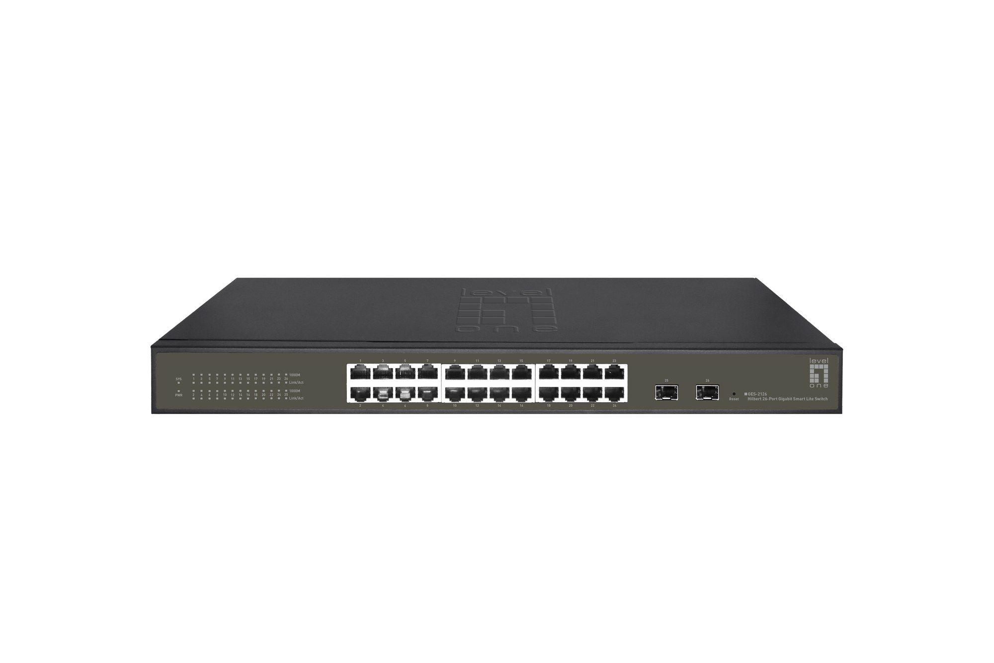 Switch LEVELONE GES-2126 (24x Gigabit Ethernet - 2x SFP - Rack 19" - Preto)