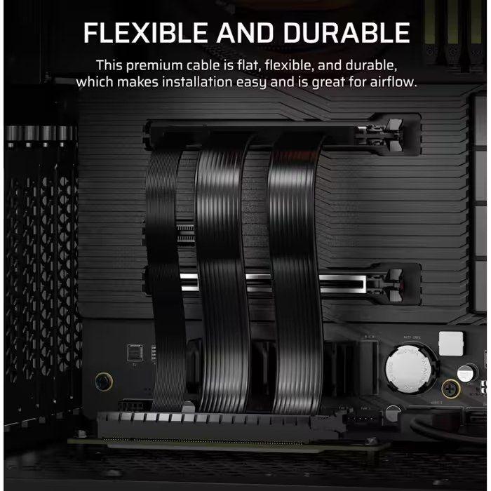 Cabo Riser para Placa Gráfica CORSAIR Premium PCIe 5.0 x16 (Preto), miniatura 3