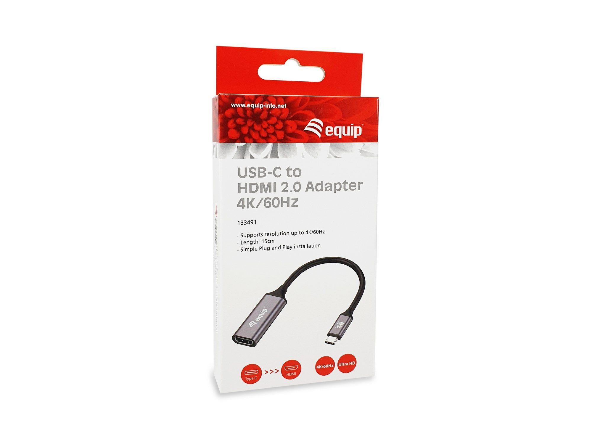 Adaptador USB-C para HDMI EQUIP 133491 (0,15 m - USB Type-C - Cinzento e Preto), miniatura 6