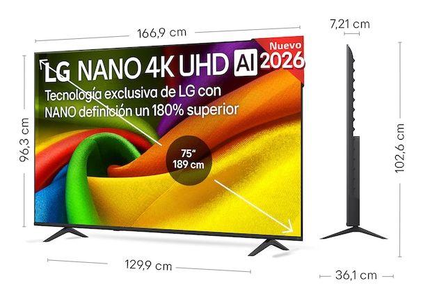Televisão LG TV 75NU850B6LA (75" - LED - 4K Ultra HD - Preto), miniatura 2