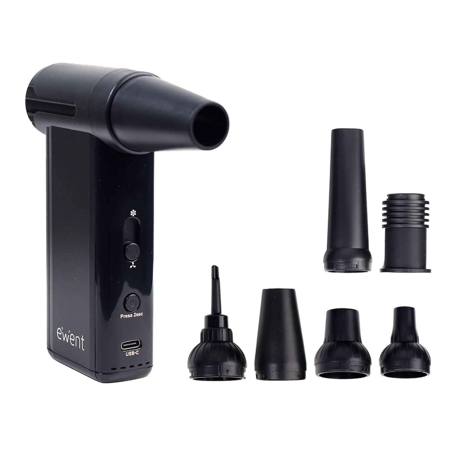 Soprador de Ar Elétrico EWENT EW5681 (130 W - USB - 2x 18650 2500 mAh - Preto)