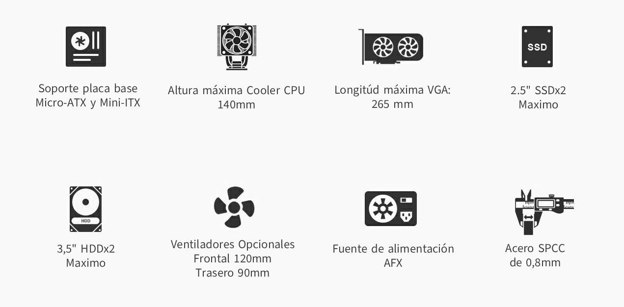 Caixa de Computador COOLBOX M870 (ITX, Micro ATX - 500 W - Midi Tower - Preto) — miniatura 10