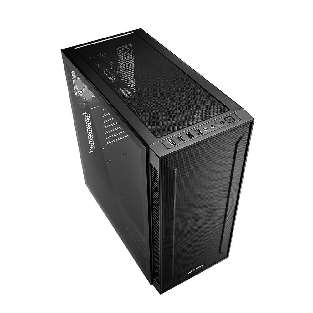 Caixa ATX SHARKOON TG6M RGB (ATX, Micro ATX, Mini-ITX - Tower - RGB multicolor - Preto) — miniatura 3