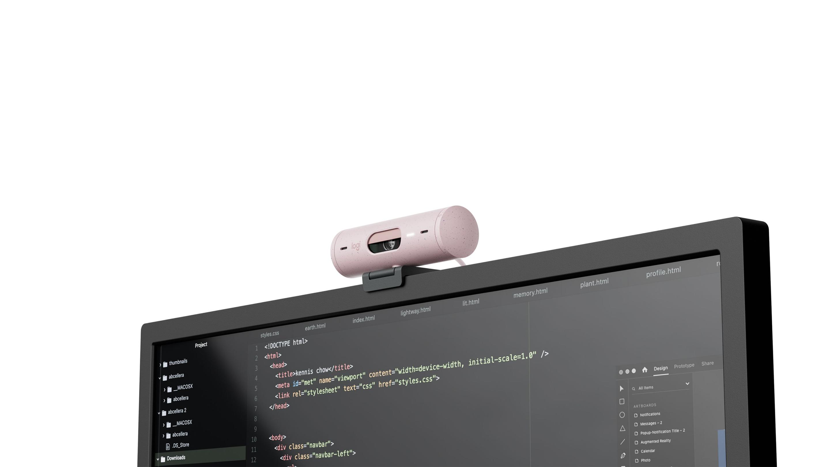 Webcam LOGITECH Brio 500 (USB Type C - USB Type-C - Rosa) — miniatura 5