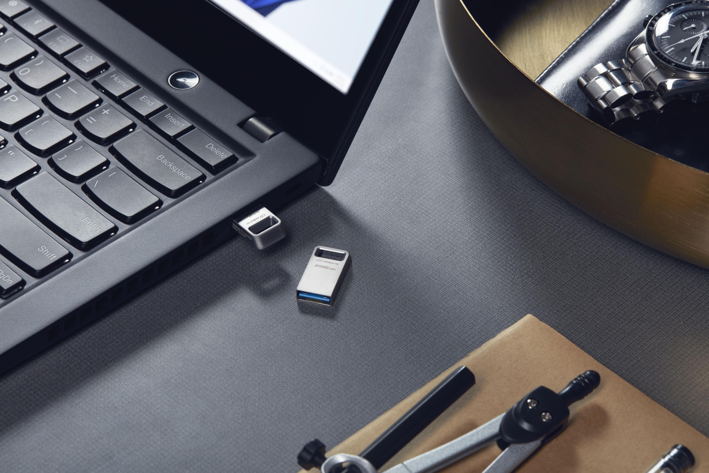 Pen USB KINGSTON DataTraveler Micro DTMC3G2/256GB (256 GB - Sem tampa - USB Type-A - Prateado) — miniatura 7