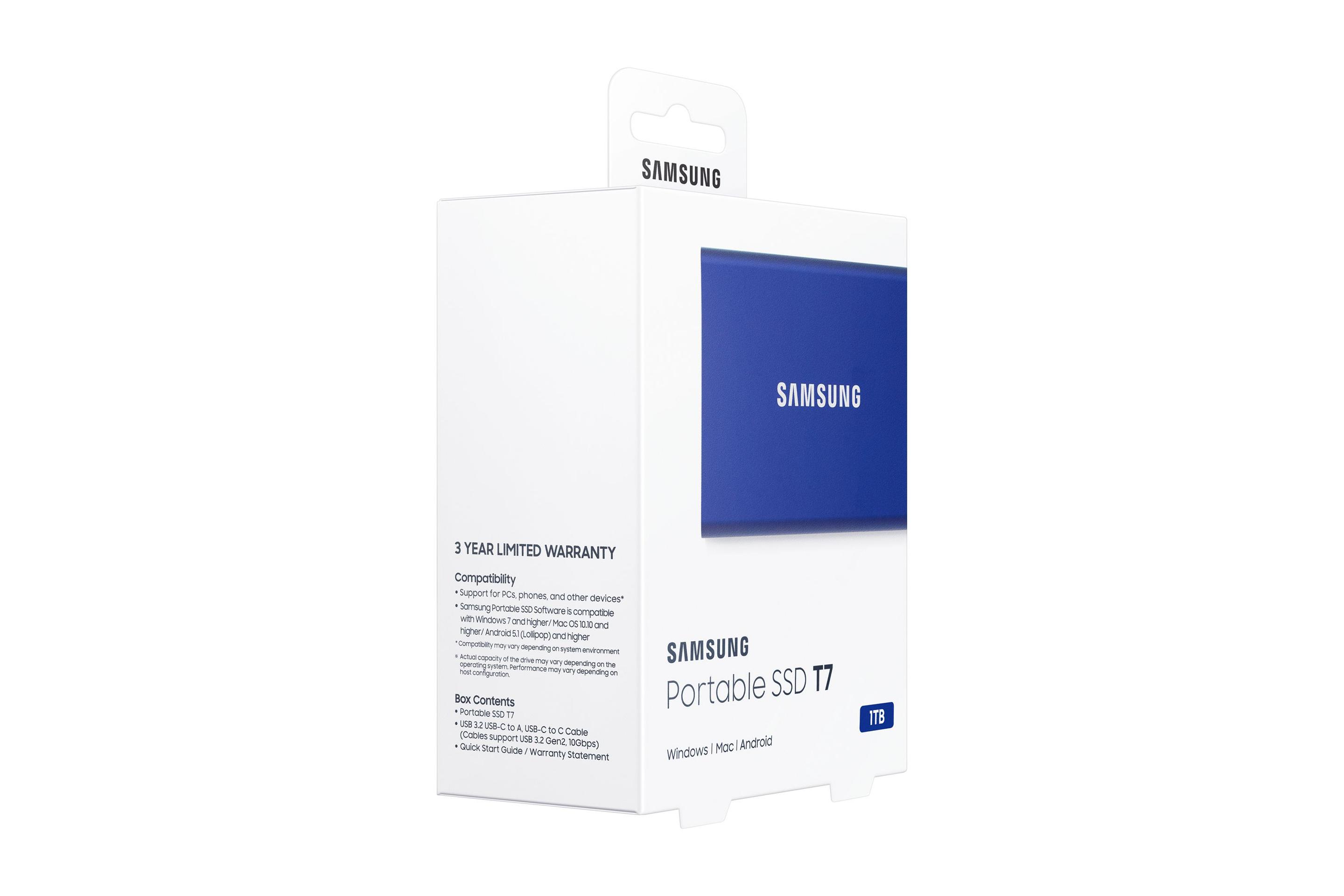 SSD SAMSUNG Portable T7 (1 TB - 2,5 polegadas - USB 3.2 - Azul) — miniatura 8
