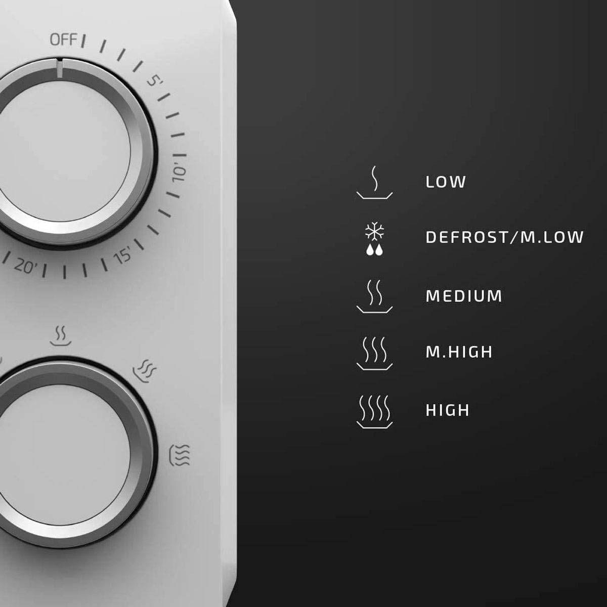 Micro-ondas de Bancada CECOTEC ProClean 3010 (700 W - 20 l - Botões e seletor rotativo - Branco) — miniatura 5