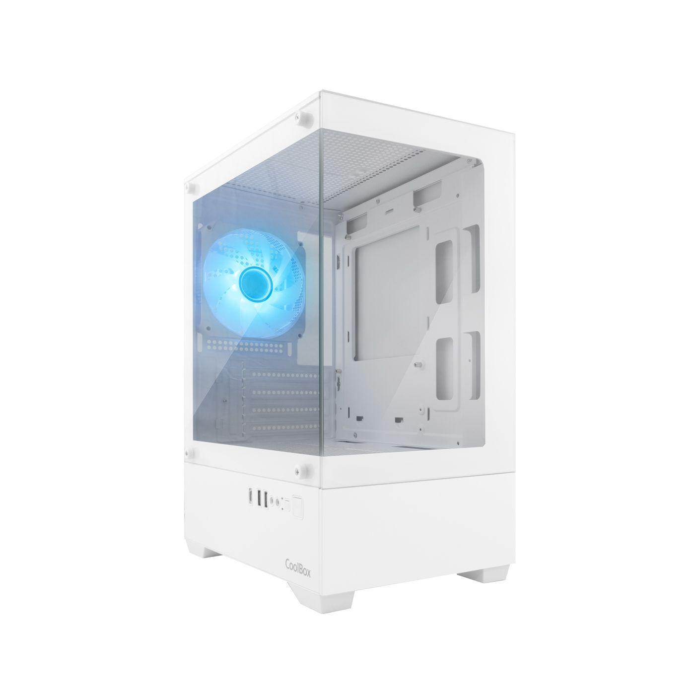 Caixa de Computador Gaming COOLBOX GM200 Vision Lite (Micro ATX, Mini-ITX - Micro Tower - Aço, vidro temperado - Branco)