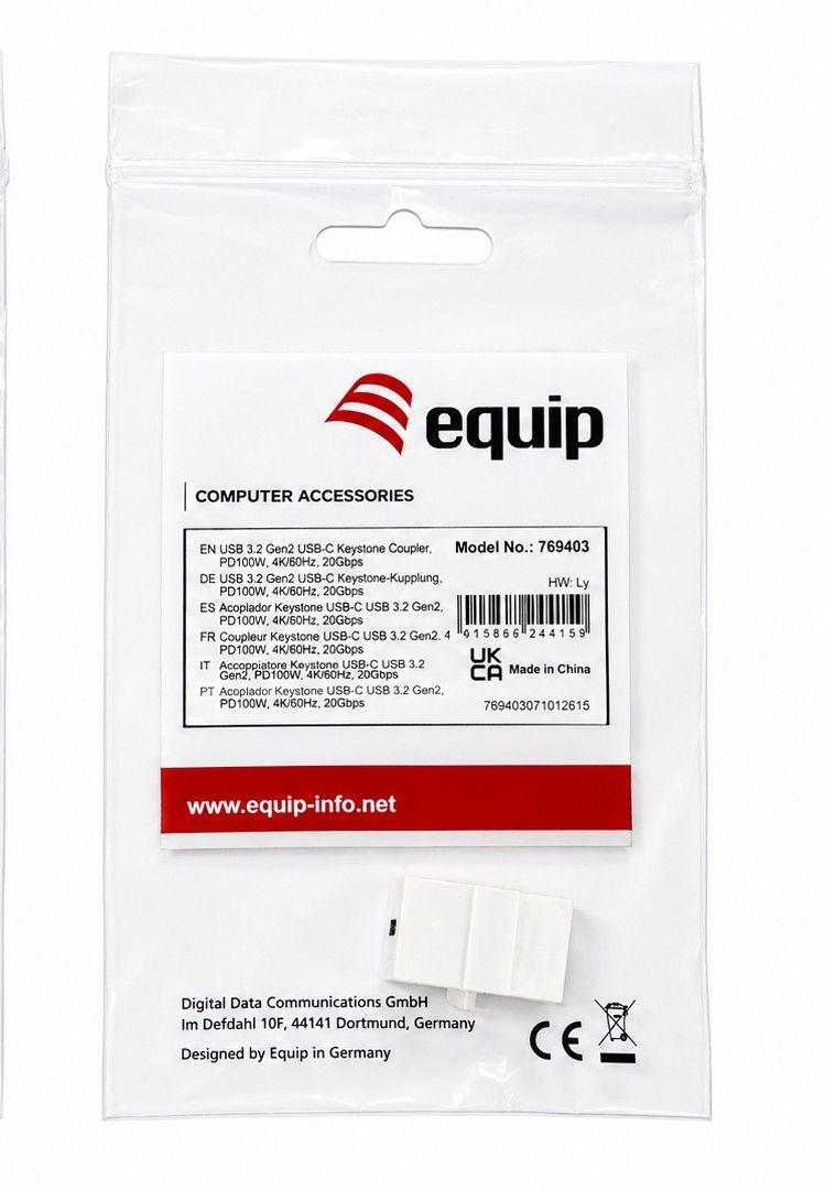 Módulo Keystone USB-C EQUIP 769403 (USB-C fêmea - Branco), miniatura 3