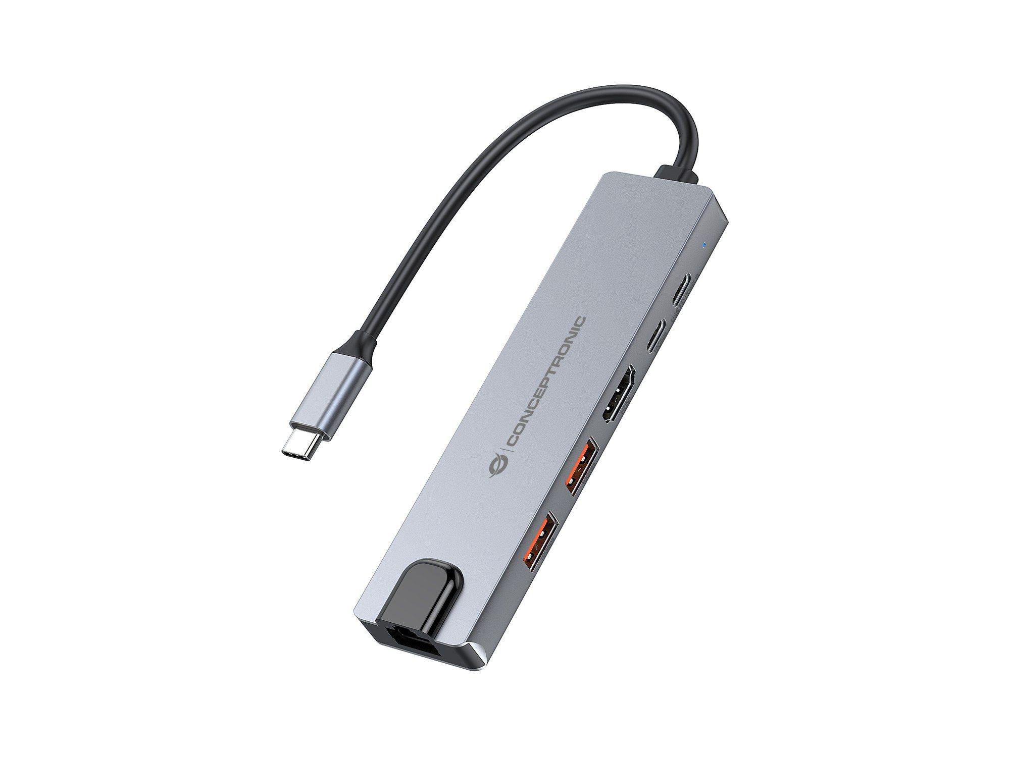 Base de Ligação USB-C CONCEPTRONIC DONN29G (0,25 m - 2 x USB 3.2 Gen 2 - Cinzento)