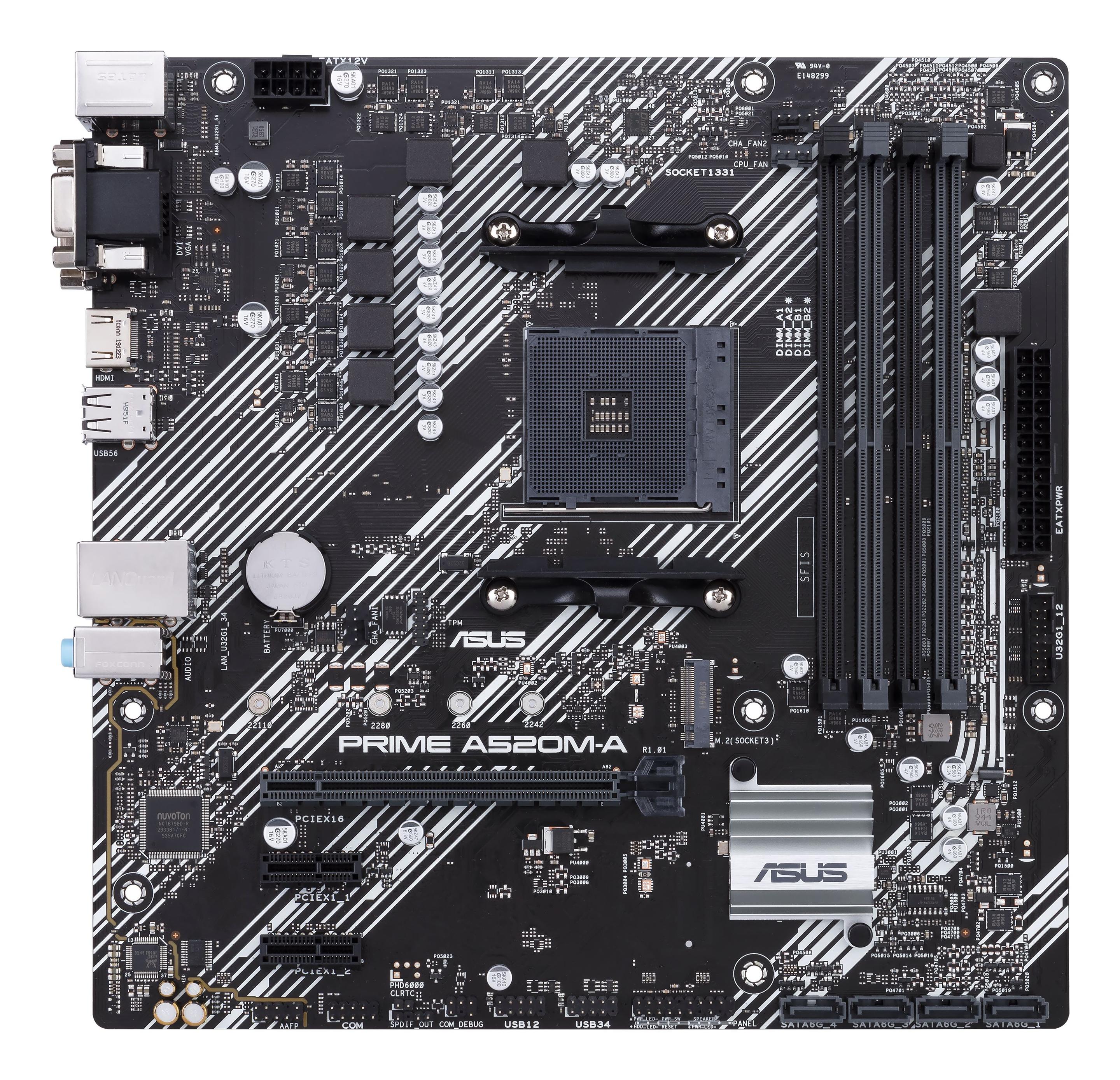 Motherboard ASUS PRIME A520M-A II/CSM (AM4 - AMD Ryzen™ 3, AMD Ryzen™ 5 - micro ATX - Preto) — miniatura 2