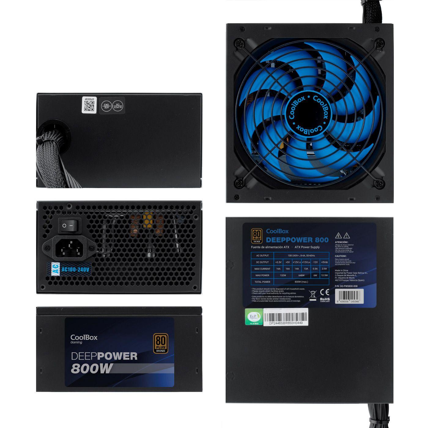 Fonte de Alimentação COOLBOX DG-PWS800-85B (ATX - 800 W - 80 PLUS Bronze - Preto) — miniatura 2