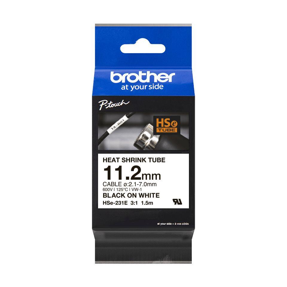 Fita Tubo Termorretrátil BROTHER HSE-231E (Branco/Preto)