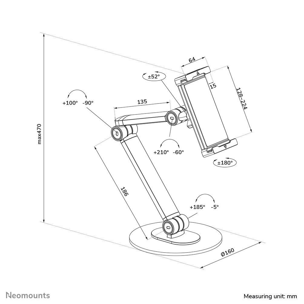 Suporte de Segurança para Tablet NEOMOUNTS DS15-550BL1 (4,7–12,9 polegadas - Preto), miniatura 9