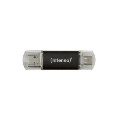 Pen USB INTENSO Twist Line A+C (USB Type-A / USB Type-C - Tampa - Até 70 MB/s - Antracite)