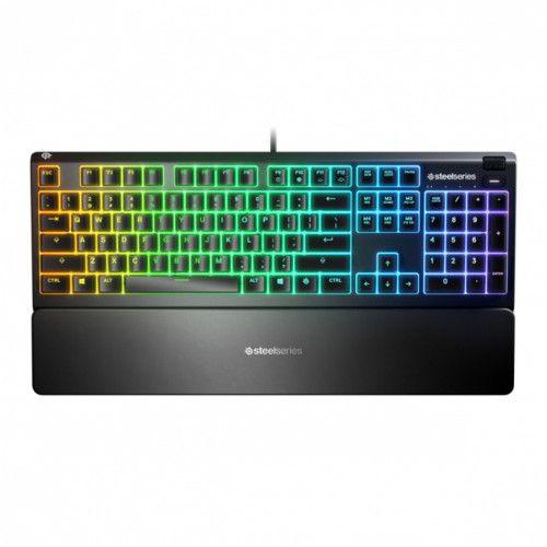 Teclado STEELSERIES Apex 3 (Português - Membrana - Tamanho completo - Preto)