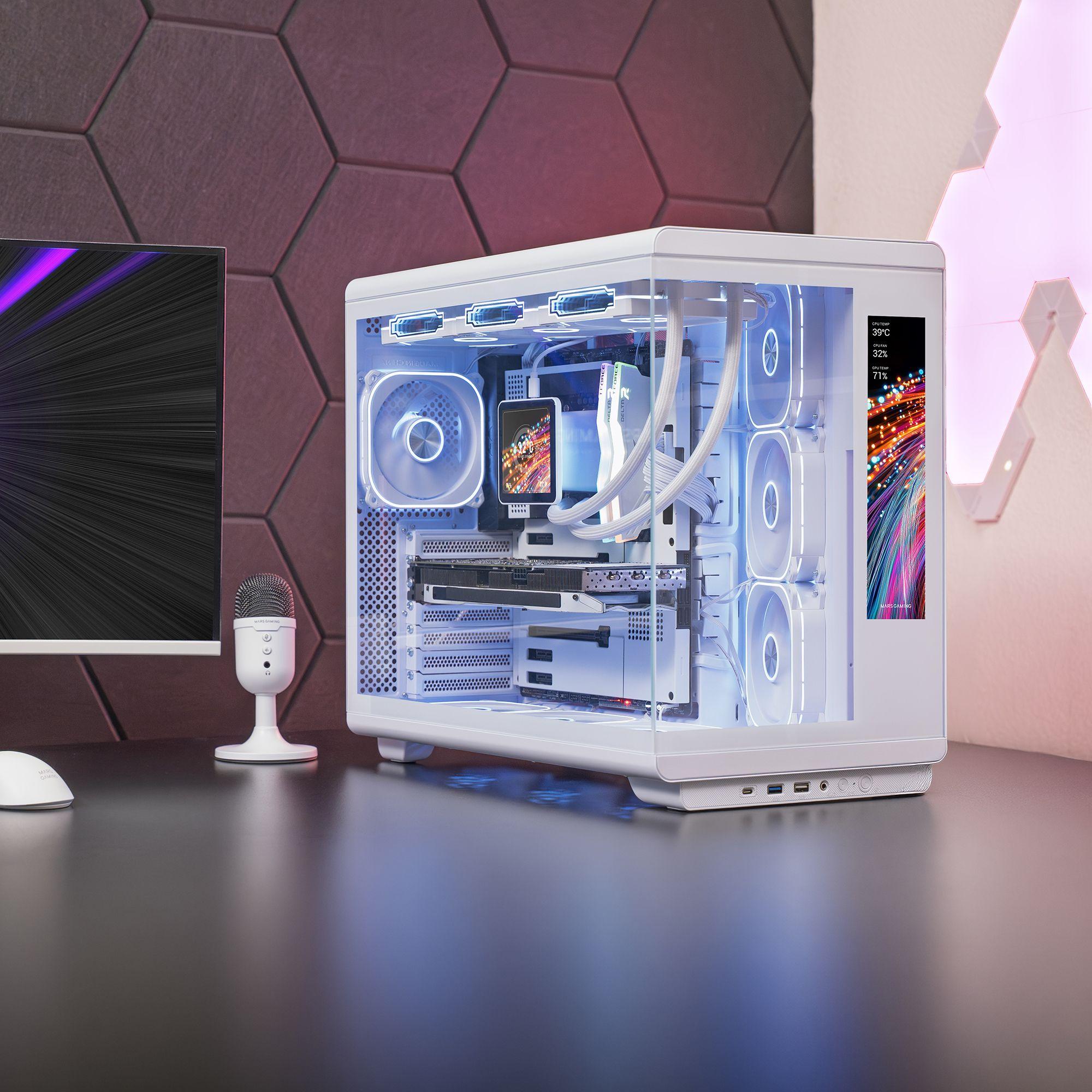 Caixa PC Gaming MARS GAMING MC-REVMAXW (Midi Tower - Ecrã LCD IPS 11,8" - Branco), miniatura 4